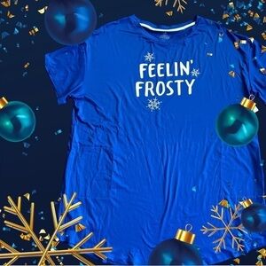 Secret Treasures Feelin' Frosty‎ Winter Sleep Shirt/ W/Pockets Size 2X/3X New